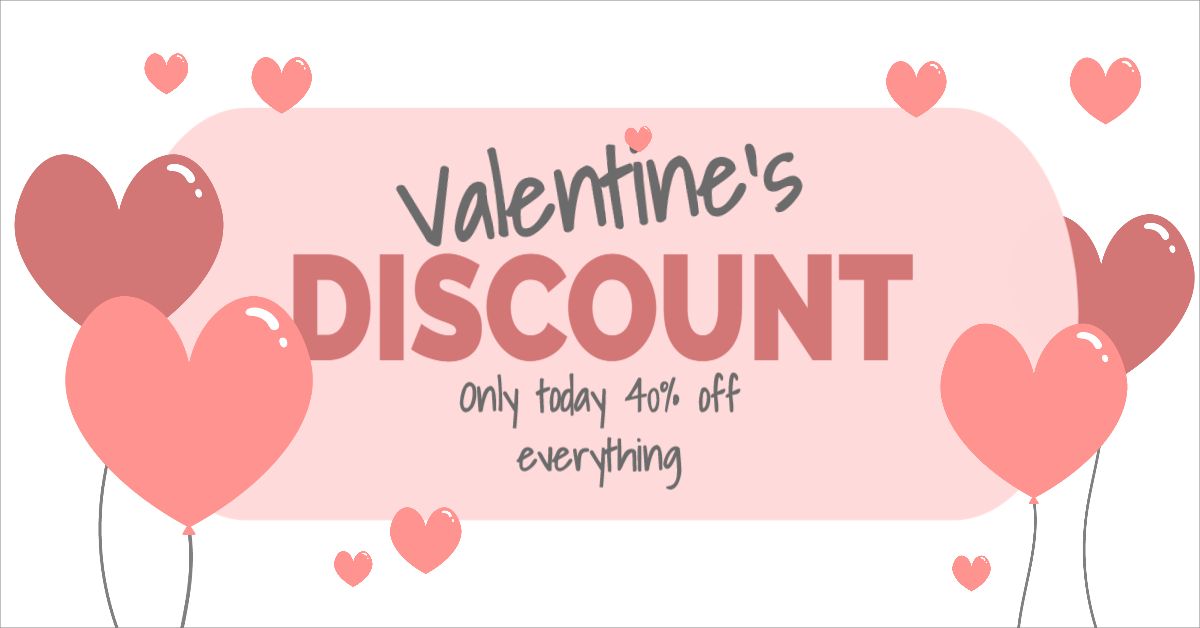 Valentines Discount Facebook Banner Template