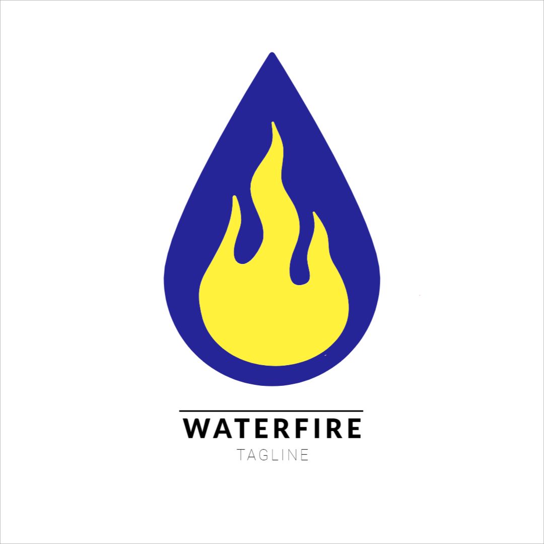 Water and fire Logo Template